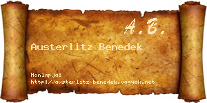 Austerlitz Benedek névjegykártya